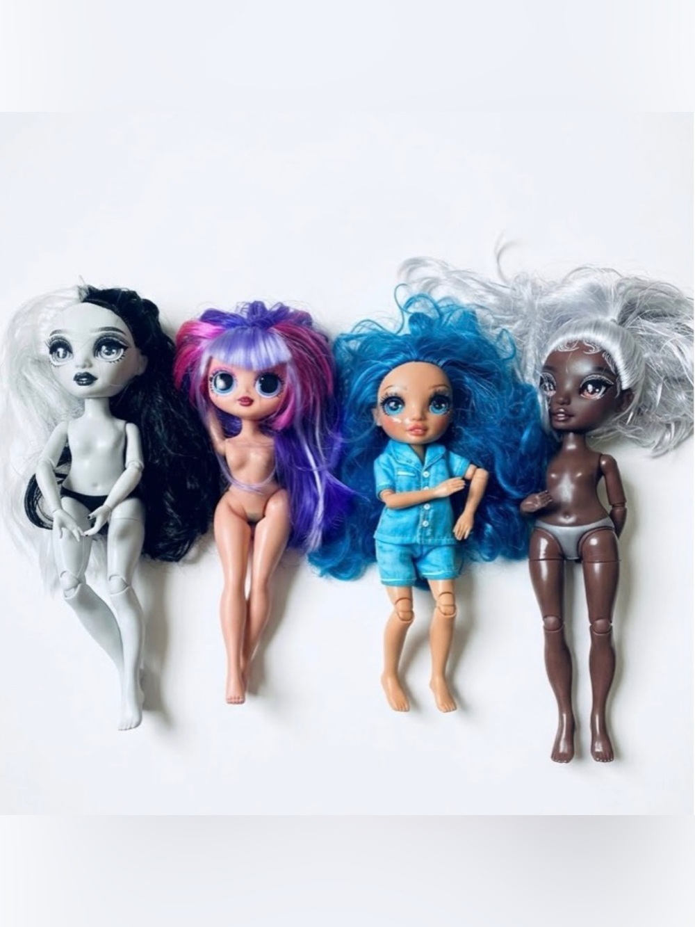 MGA Doll Lot of 4 Rainbow High, Shadow High, & LOL Tweens Custom/Fixer Body Swap